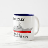 Die USS Gridley, DDG-101, servierte personalisierb Zweifarbige Tasse (VorderseiteRechts)