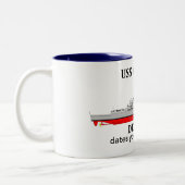 Die USS Gridley, DDG-101, servierte personalisierb Zweifarbige Tasse (Links)