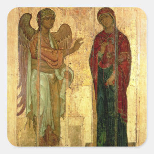 Die Ustiug Ankündigung, c.1130-40 (Tempera auf Quadratischer Aufkleber