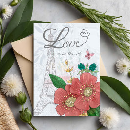 Die Valentinstag-Liebe liegt im Air Floral Eiffel  Karte