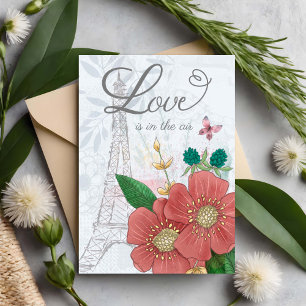 Die Valentinstag-Liebe liegt im Air Floral Eiffel Karte