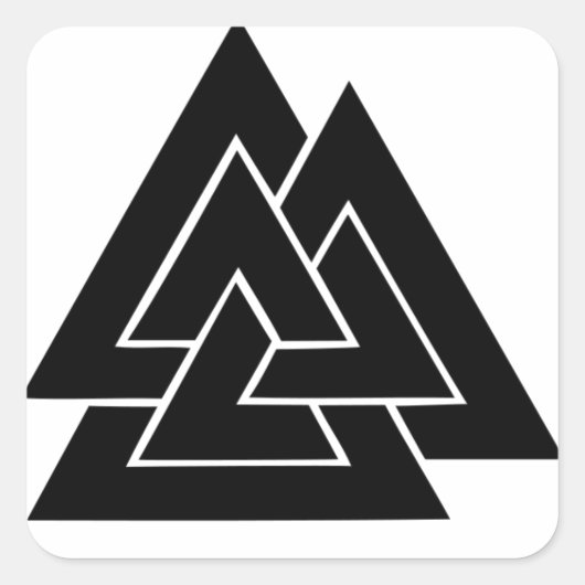 Die Valknut Quadratischer Aufkleber (Vorderseite)
