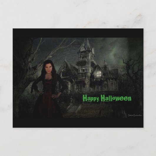 Die Vamp Halloween Postkarte (Vorderseite)