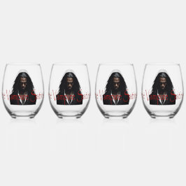 Die Vampire Satires decken Kunst ab Weinglas Ohne Stiel