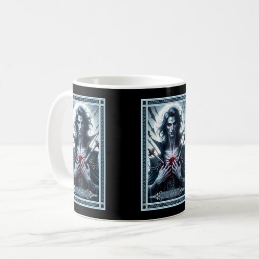 Die Vampire-Tarot-Karte Kaffeetasse (Vorderseite Links)