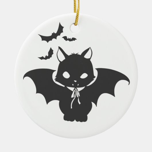 Die Vampirkatze hat eine Kanine - Wählen Sie die F Keramik Ornament (Vorne)