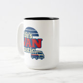 Die VANtastic Red Cream Blue Edition von Life Zweifarbige Tasse (Vorderseite Links)