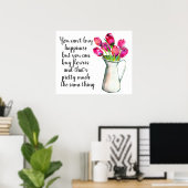 Die Vase der rosa Tulips ist Glückspilster Poster (Heimbüro)