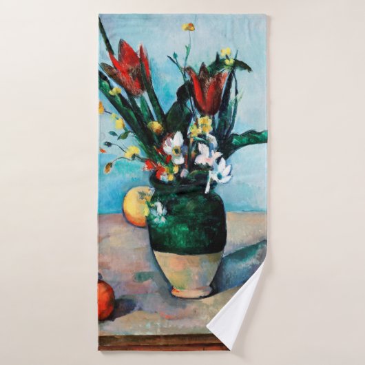 Die Vase von Tulips, Paul Cezanne Badehandtuch (Badehandtuch)