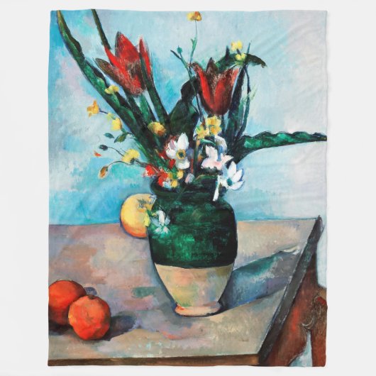 Die Vase von Tulips, Paul Cezanne Fleecedecke (Vorderseite)