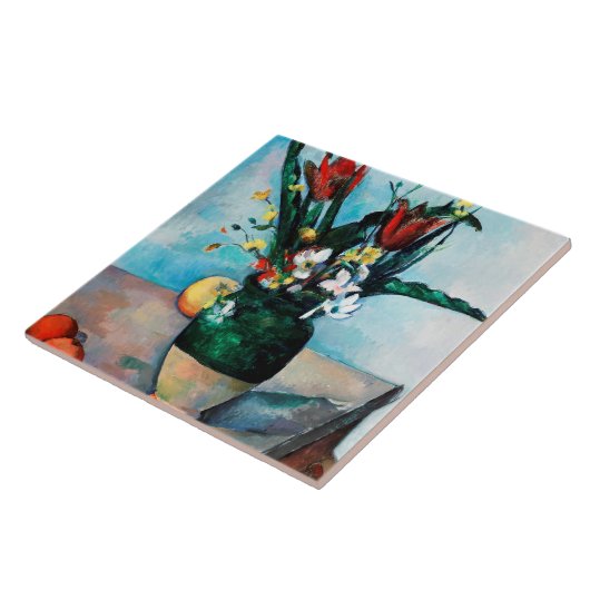 Die Vase von Tulips, Paul Cezanne Fliese (Seite)