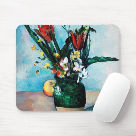 Die Vase von Tulips, Paul Cezanne Mousepad (Mit Mouse)