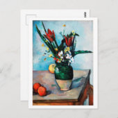 Die Vase von Tulips, Paul Cezanne Postkarte (Vorne/Hinten)