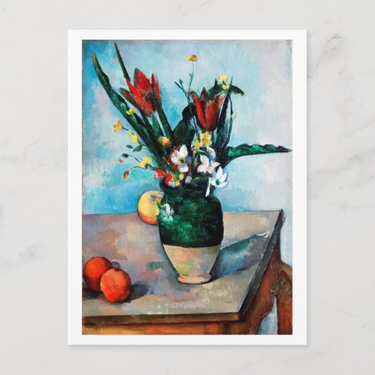 Die Vase von Tulips, Paul Cezanne Postkarte (Vorderseite)
