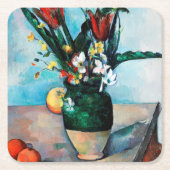 Die Vase von Tulips, Paul Cezanne Rechteckiger Pappuntersetzer (Vorderseite)