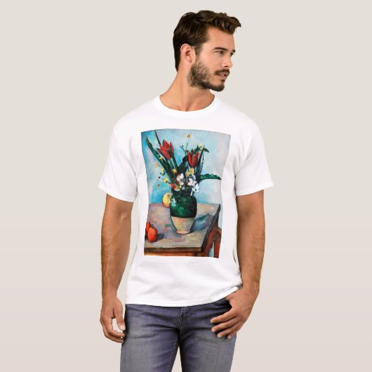 Die Vase von Tulips, Paul Cezanne T-Shirt (Vorne ganz)