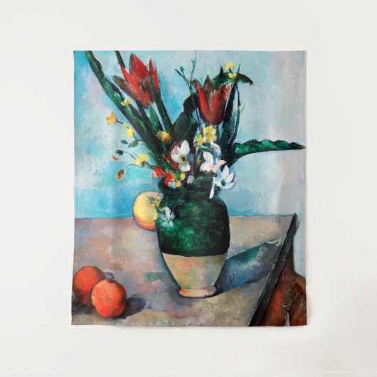 Die Vase von Tulips, Paul Cezanne Wandteppich (Vorderseite)