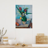 Die Vase von Tulips von Paul Cezanne Poster (Küche)