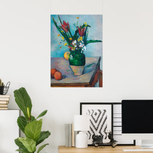 Die Vase von Tulips von Paul Cezanne Poster