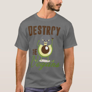 Die Veganer zerstören, das komische Vegetarier, de T-Shirt