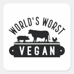 Die Vegansten der Welt Quadratischer Aufkleber