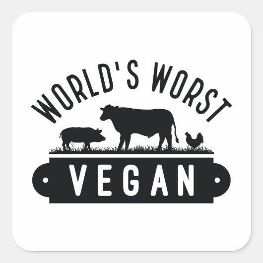 Die Vegansten der Welt Quadratischer Aufkleber (Vorderseite)