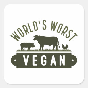 Die Vegansten der Welt Quadratischer Aufkleber