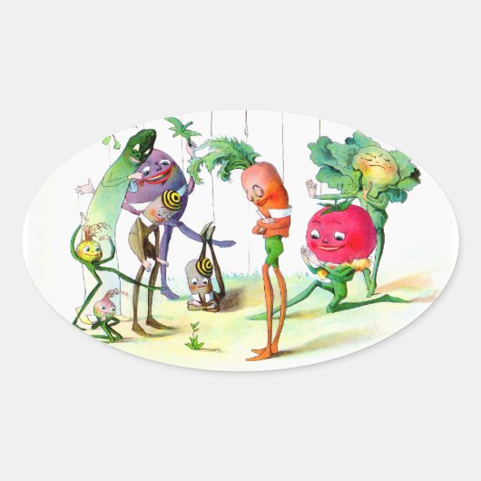 Die Vege-Männerräche 2 Ovaler Aufkleber (Vorderseite)