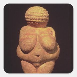 Die Venus von Willendorf, das Fruchtbarkeitssymbol Quadratischer Aufkleber