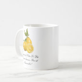 Die Vera Tasse-Rechten übergeben (geschrieben auf Kaffeetasse (Vorderseite Links)