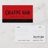 Die Verabredungs-Karte des Friseurs Terminkarte (Vorne/Hinten)