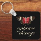 Die Veränderung verkraften - Rosa Schmetterling Schlüsselanhänger (Vorderseite)