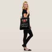 Die Veränderung verkraften - Rosa Schmetterling Tasche (Am Model)