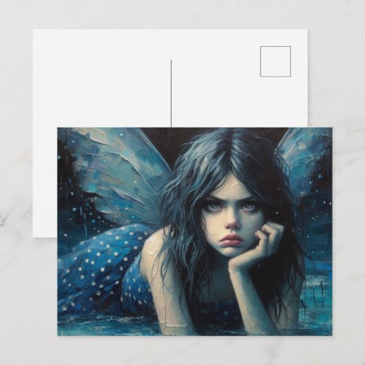 Die verärgerte Fee Postkarte (Vorne/Hinten)