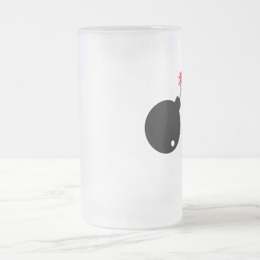 Die verärgerte Kellner-Bier-Tasse - Seitenlogo Mattglas Bierglas (Mittel)