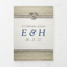 Die Verbindung der bekannten rustikalen Hochzeitss Dreifach Gefaltete Einladung