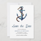 Die Verbindung der Hochzeit des blauen Ankerstadio Save The Date (Vorderseite)