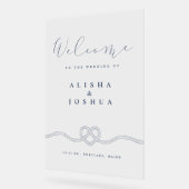 Die Verbindung der KNOT-ROPE-Navy mit der weißen F Acrylschild (Winkel)