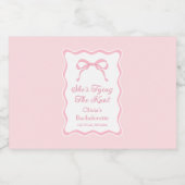 Die Verbindung des Knotens Pink Bow Bachelorette Alkoholflaschenetikett (Einzelnes Label)