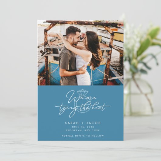 Die Verbindung des modernen Fotos mit dem Geist Save The Date (Stehend Vorderseite)