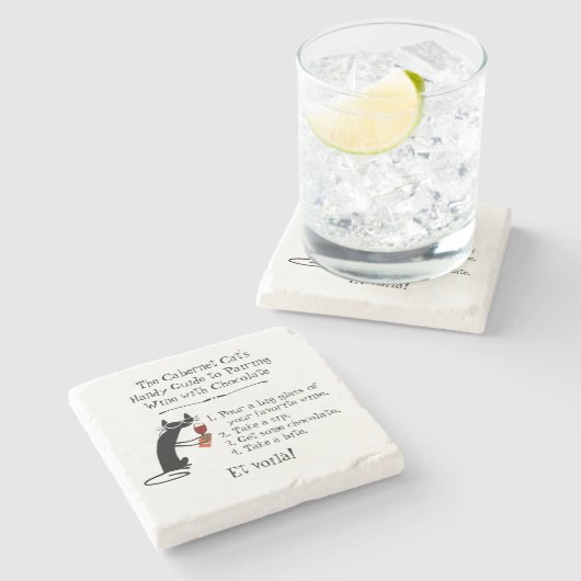 Die Verbindung von Wein und Schokolade Steinuntersetzer (Seitenansicht)