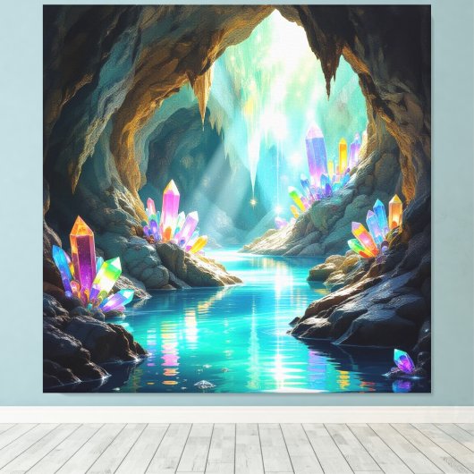 „Die verborgene Schatzhöhle der Edelsteine“ Leinwanddruck (Insitu (Holzboden))