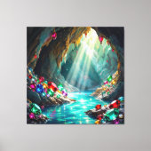 „Die verborgene Schatzhöhle der Edelsteine“ Leinwanddruck (Vorderseite)