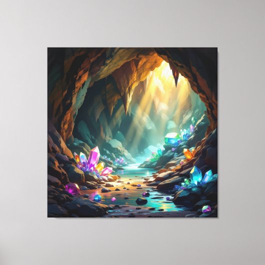 „Die verborgene Schatzhöhle der Edelsteine“ Leinwanddruck (Vorderseite)