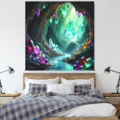 „Die verborgene Schatzhöhle der Edelsteine“ Leinwanddruck (Insitu (Schlafzimmer))