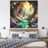 „Die verborgene Schatzhöhle der Edelsteine“ Leinwanddruck (Insitu (Schlafzimmer))