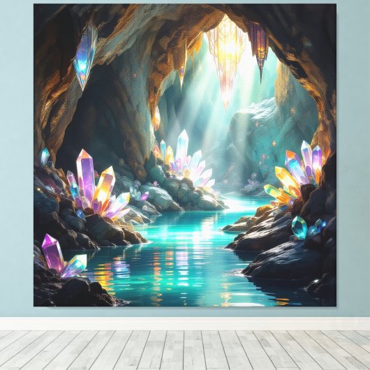 „Die verborgene Schatzhöhle der Edelsteine“ Leinwanddruck (Insitu (Holzboden))