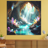 „Die verborgene Schatzhöhle der Edelsteine“ Leinwanddruck (Insitu (Wohnzimmer))