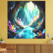 „Die verborgene Schatzhöhle der Edelsteine“ Leinwanddruck (Insitu (Wohnzimmer))