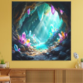 „Die verborgene Schatzhöhle der Edelsteine“ Leinwanddruck (Insitu (Wohnzimmer))